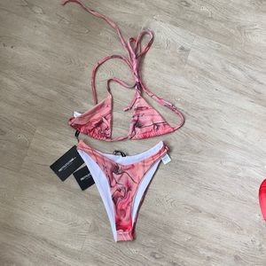 Pink marble bikini